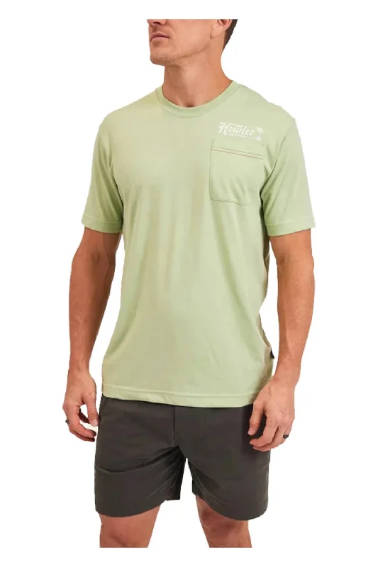Men's polo t - shirts with a contrast collar for a preppy lookTropic Of Howler Pocket T-Shirt In Julep