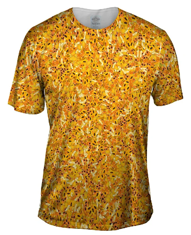 Men's ribbed t - shirts with a textured finish for added styleTropical Papaya