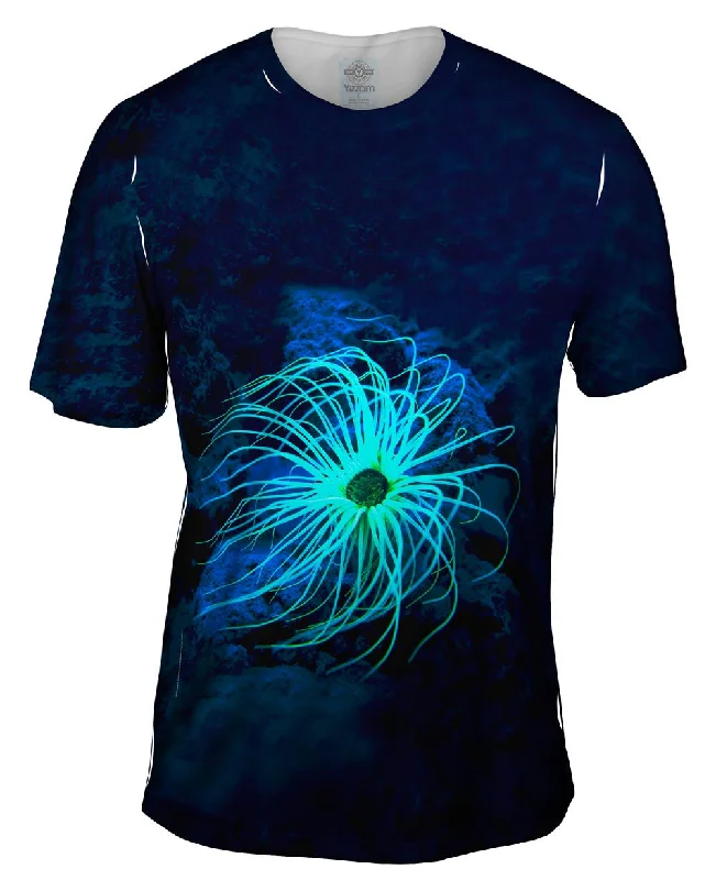 Men's slim - fit graphic t - shirts with vintage rock band printsUnderwater Ceriantharia Glow