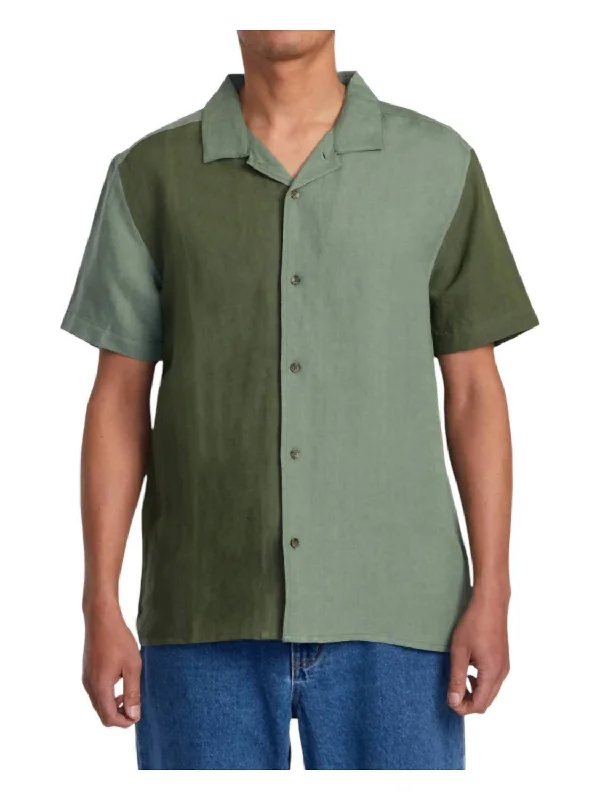 Men's eco - friendly recycled t - shirts for sustainable fashion choicesVacancy Short Sleeve Woven Shirt In Surplus