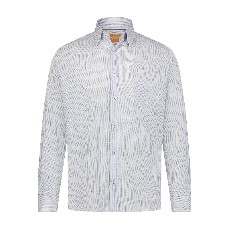 Men's plus - size pocket t - shirts with a classic lookWhite Blue Indigo Mini Check Hidden Button Down Long Sleeve Shirt Men's plus - size pocket t - shirts with a classic lookWhite Blue Indigo Mini Check Hidden Button Down Long Sleeve Shirt