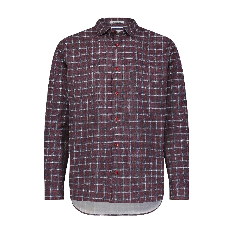 Men's polo t - shirts with a contrast collar for a preppy lookWindow Pane Printed Shirt Men's polo t - shirts with a contrast collar for a preppy lookWindow Pane Printed Shirt